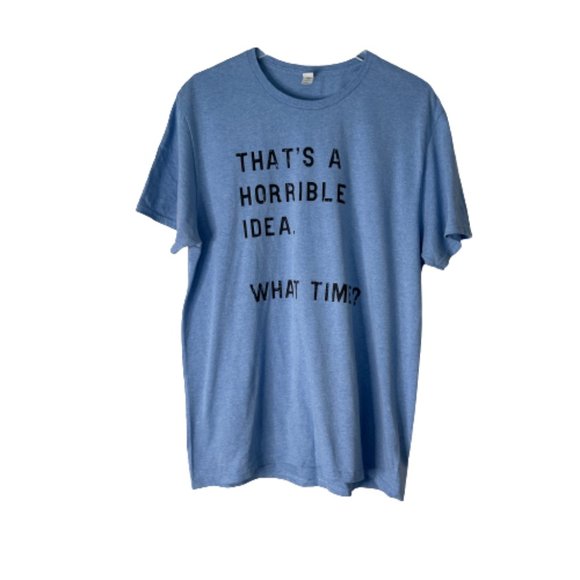 Unbranded Other - Horrible Idea L Large Mens T Tee Shirt Blue